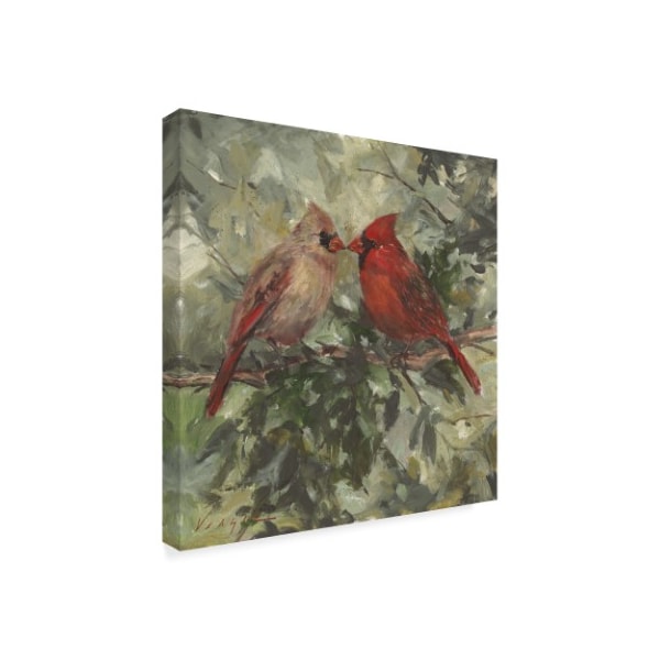 Mary Miller Veazie 'Kissing Cardinals' Canvas Art,35x35